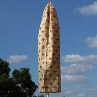 Pokrowiec na parasol przeciwsłoneczny, beżowy, wzór lilii, śred.35 x wys.140 cm