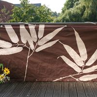 Osłona balkonowa z nadrukiem Bambus, brązowa W:90 x D:300 cm