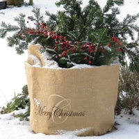 Donica z juty Merry Christmas, W:35 x Ś38 cm
