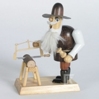 Figurka do kadzidełka, 18 x 13 x 8 cm "Stolarz" z fajką,naturalny