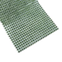 Taśma dekoracyjna w stylu diamentowym cyrkonie zielono połyskujące 12 x 150 cm