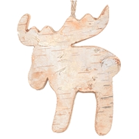 Zawieszka z korą brzozy - Łoś ok. 8 x 8 cm, gr. 0,5-1 cm