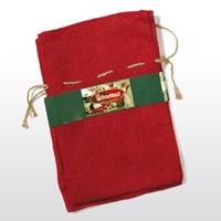 Jutowy worek na prezenty, W:80 x S:60 cm, czerwony