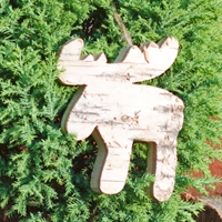 Zawieszka z korą brzozy - Łoś ok. 8 x 8 cm, gr. 0,5-1 cm, 5 sztuk