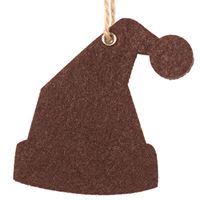 Zawieszka filcowa - Czapka, brązowa 9x8,5x0,5 cm