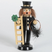 Figurka do kadzidełka, 18 cm "Kominiarz" z fajką, czarny