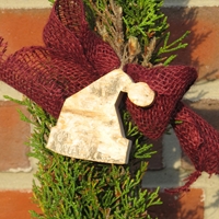 Zawieszka z korą brzozy - Czapka ok. 8 x 7 cm, 5 sztuk