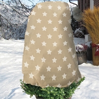 Kaptur ochronny z włókniny, beżowy/biały "Gwiazdki" W:110 x Sz:110 cm